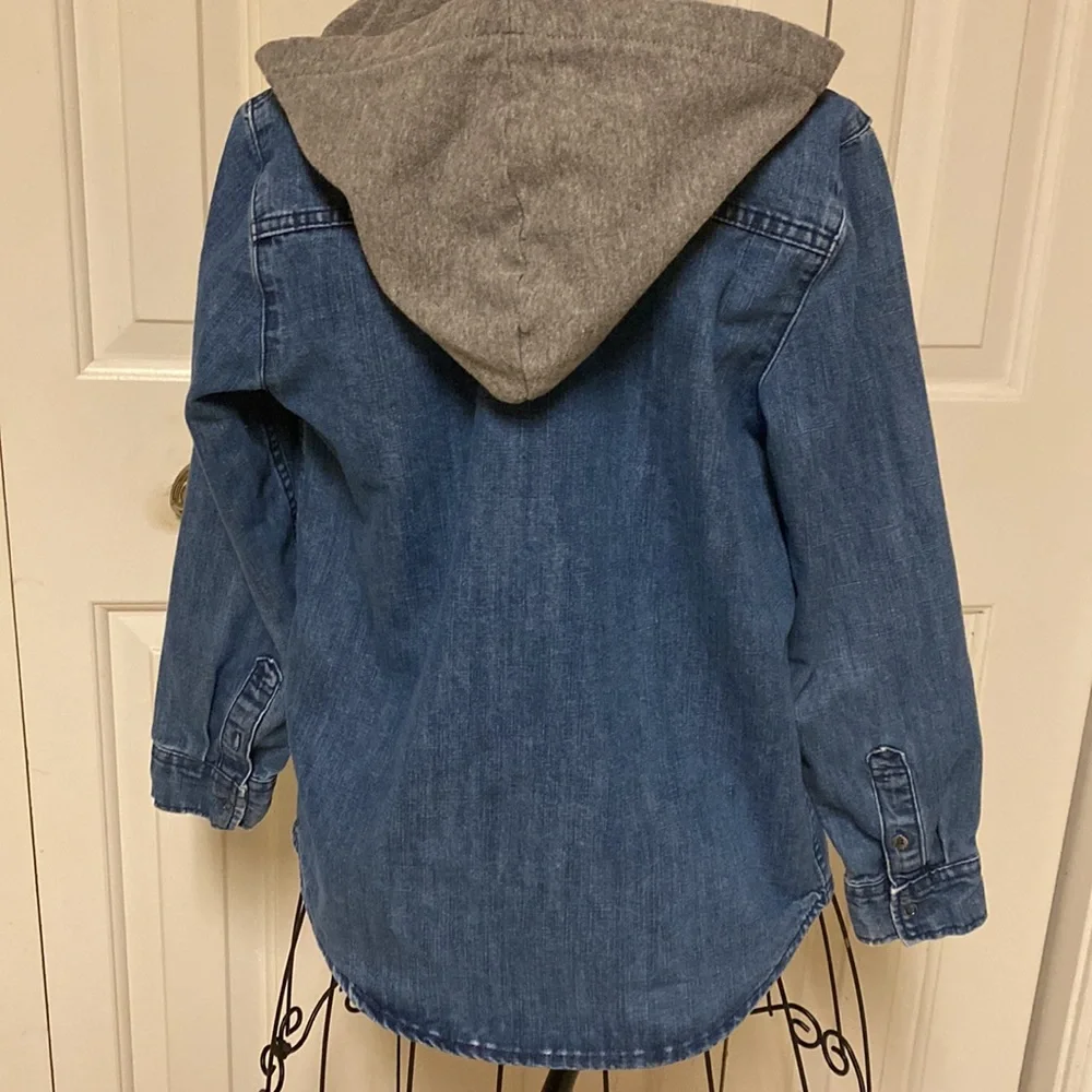 Girls denim jacket with hood size 10